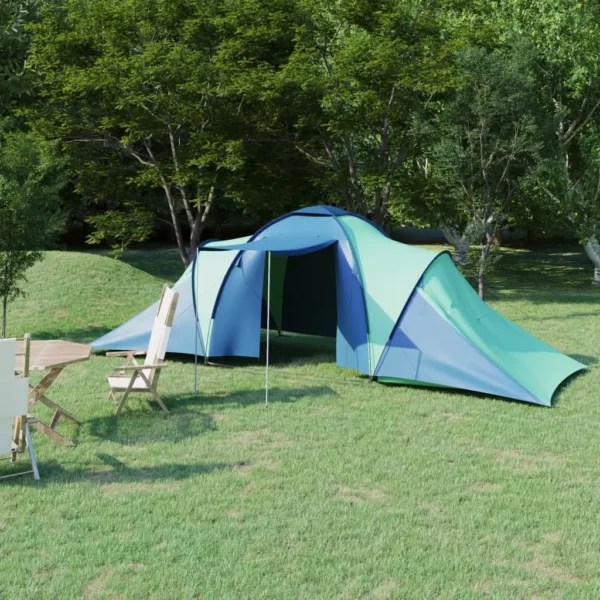 vidaXL 6-Person Camping Tent - Blue & Green, Spacious & Weather-Resistant Outdoor Tent