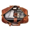 Small Leather Duffle Bag - The Brandt Weekender: Stylish and Compact Travel Companion - Image 12