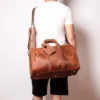 Small Leather Duffle Bag - The Brandt Weekender: Stylish and Compact Travel Companion - Image 16