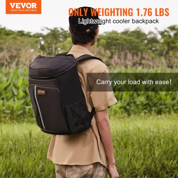 VEVOR 28-Can Leakproof Cooler Backpack Waterproof Insulated Bag with Shoulder Padding for Hiking & Camping