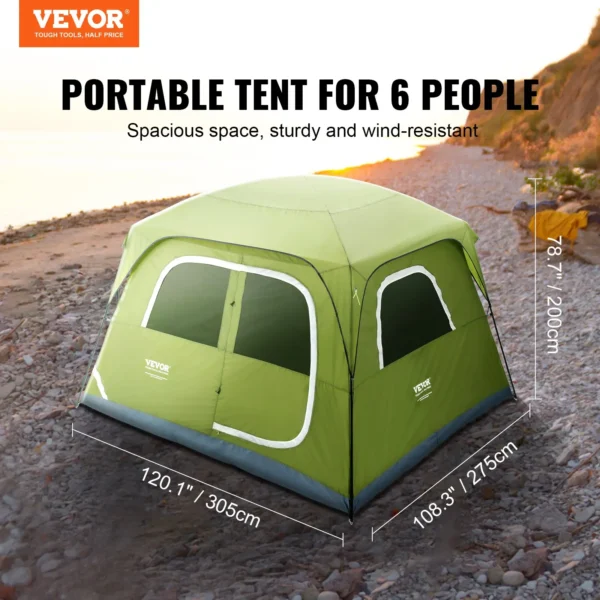 Vevor 6-Person Camping Tent: Spacious, Durable, and Easy-to-Set-Up Shelter for Outdoor Adventures