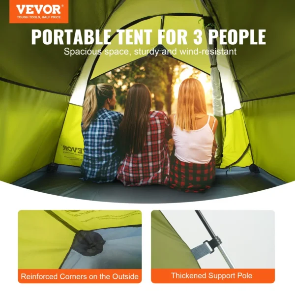 Vevor 3-Person Lightweight Camping Tent for Easy Outdoor Adventures