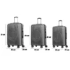 Biggdesign Ocean 3-Piece Hardshell Spinner Luggage Set - Gray Travel Suitcases - Image 4