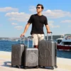 Biggdesign Ocean 3-Piece Hardshell Spinner Luggage Set - Gray Travel Suitcases - Image 2