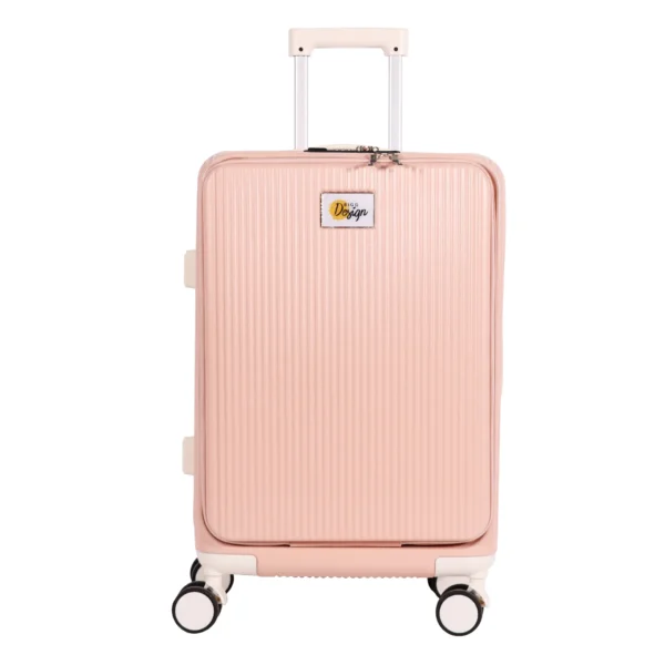 Biggdesign Moods Up 20" Pink Luggage with Cup Holder and USB Port - Stylish and Functional Carry-On