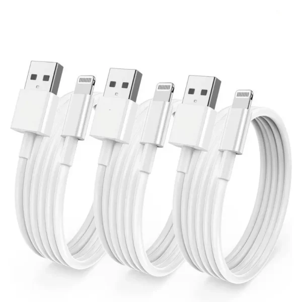 3-Pack USB Charger Data Cables for iPhone: Fast Charging & Sync Cords