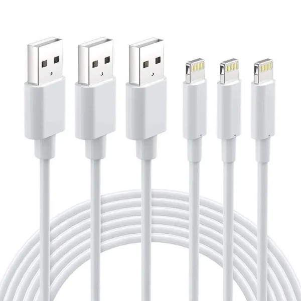 3 Pack USB Cable for iPhone: Durable 3FT/10FT Charging Cables for Fast and Reliable Power