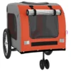 vidaXL Pet Bike Trailer - Orange & Gray, Durable Oxford Fabric and Iron Frame for Safe and Comfortable Rides - Image 5