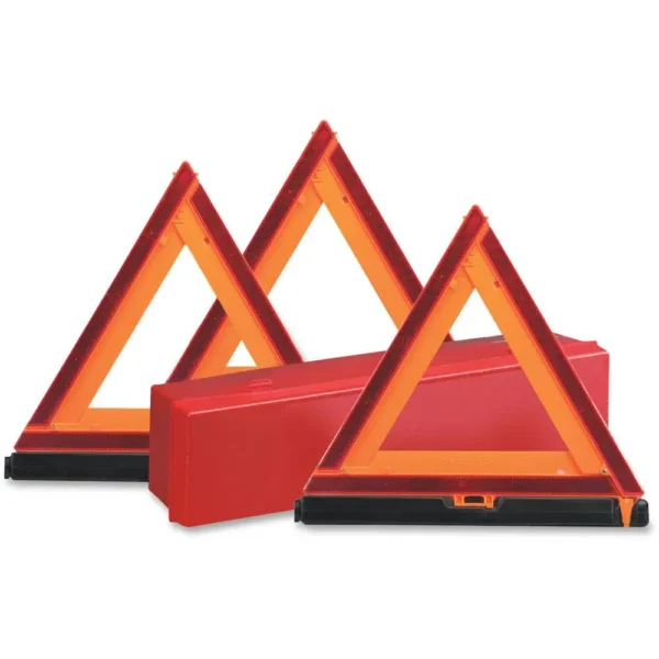 Deflecto Emergency Warning Triangle Kit: Reflective, Non-Flammable Safety Triangles for Roadside Emergencies