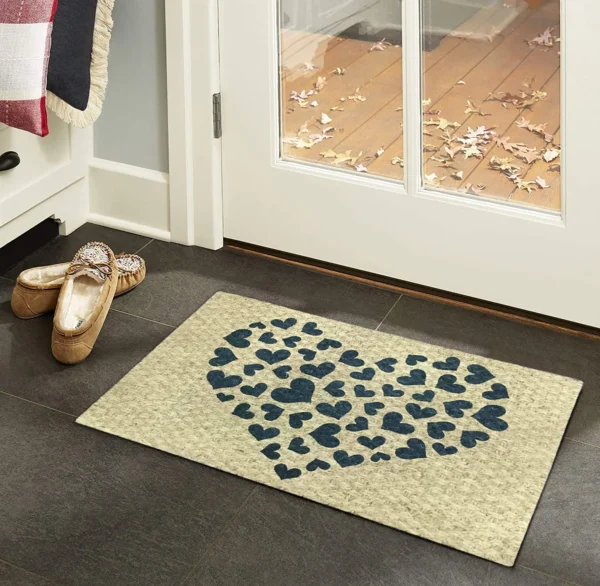 Hearts Outdoor Coir Doormat: 18" x 30" Durable Natural Fiber Welcome Mat for Entryways