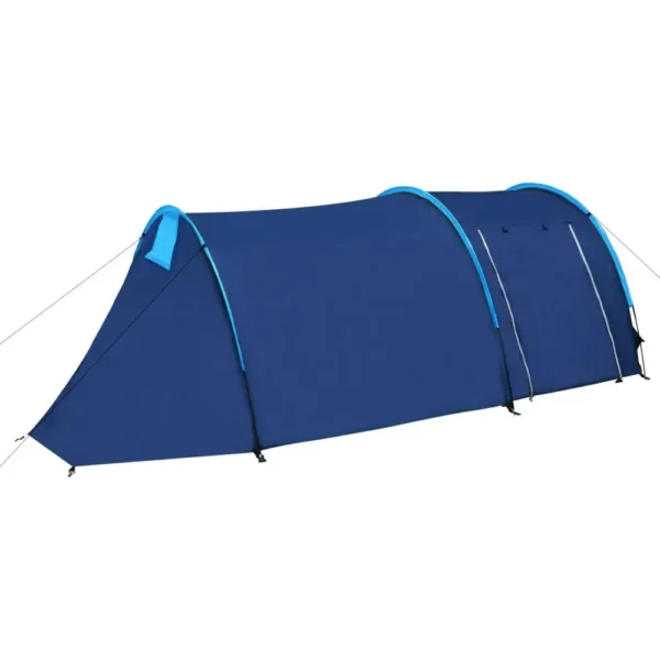 Waterproof 4-Person Camping Tent - Navy Blue & Light Blue, Durable Outdoor Shelter for All Weather