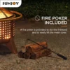 Sunjoy 30-Inch Outdoor Wood-Burning Fire Pit: Durable Steel Fire Bowl for Backyard Warmth & Ambiance - Image 8