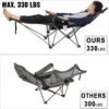 VEVOR Green Folding Camp Chair with Footrest: Reclining Lounge Chair for Camping & Fishing - Image 3