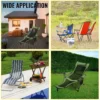 VEVOR Green Folding Camp Chair with Footrest: Reclining Lounge Chair for Camping & Fishing - Image 6