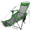 VEVOR Green Folding Camp Chair with Footrest: Reclining Lounge Chair for Camping & Fishing - Image 7