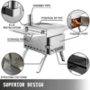 VEVOR Tent Wood Stove - 304 Stainless Steel Camping Stove with Folding Pipe, Portable for Outdoor Cooking & Heating - Image 2