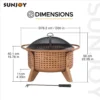 Sunjoy 30-Inch Outdoor Wood-Burning Fire Pit: Durable Steel Fire Bowl for Backyard Warmth & Ambiance - Image 12