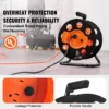 VEVOR Extension Cord Reel, 100FT, with 4 Outlets and Dust Cover, Heavy Duty 14AWG SJTOW Power Cord, Manual Cord Reel with Portable Handle Circuit Breaker, for Toolshed Garage, Tested to UL Standards - Image 2