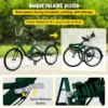 VEVOR Tricycle Adult 24 Wheels Adult Tricycle 7-Speed 3 Wheel Bikes For Adults Three Wheel Bike For Adults Adult Trike Adult Folding Tricycle Foldable Adult Tricycle 3 Wheel Bike Trike For Adults - Image 3