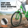 VEVOR Folding Adult Tricycle, 24-Inch Adult Folding Trikes, Carbon Steel 3 Wheel Cruiser Bike with Large Basket & Adjustable Seat, Shopping Picnic Foldable Tricycles for Women, Men, Seniors (Green) - Image 4