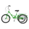 VEVOR Folding Adult Tricycle, 24-Inch Adult Folding Trikes, Carbon Steel 3 Wheel Cruiser Bike with Large Basket & Adjustable Seat, Shopping Picnic Foldable Tricycles for Women, Men, Seniors (Green) - Image 9