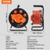 VEVOR Extension Cord Reel, 100FT, with 4 Outlets and Dust Cover, Heavy Duty 14AWG SJTOW Power Cord, Manual Cord Reel with Portable Handle Circuit Breaker, for Toolshed Garage, Tested to UL Standards - Image 36