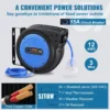 VEVOR 80FT Retractable Extension Cord Reel – Heavy-Duty 12AWG/3C SJTOW Power Cord Reel for Garage, Workshop & Outdoor Use - Image 3